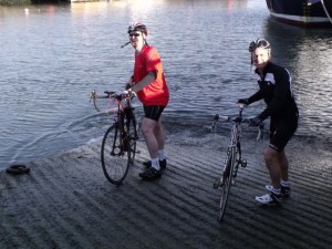 Dipping of the tyres in the J'O'G water
